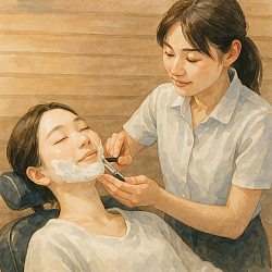 繊細な刃物さばきの、産毛処理で爽快に新鮮な一日が広がる
